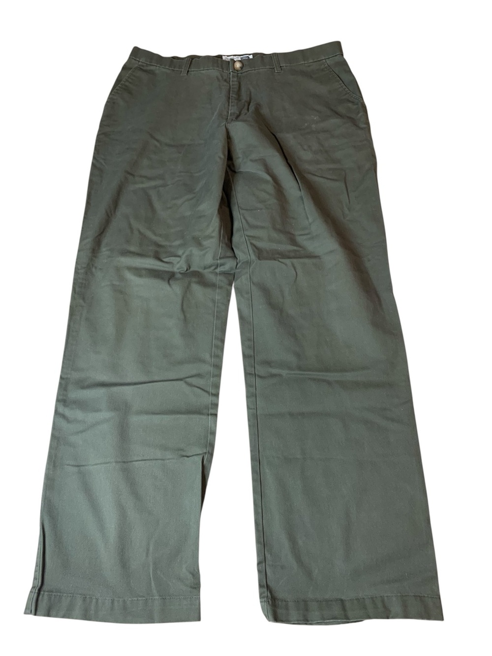 Denver Hayes Classic Khakis Men's Olive Green Pants Size 36x32 Cotton Stretch